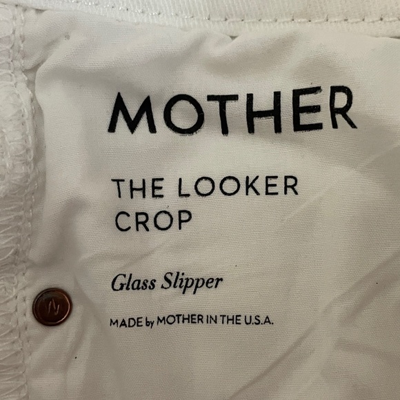 MOTHER The Looker Crop Jeans Size 30 White Glass Slipper - Picture 10 of 11